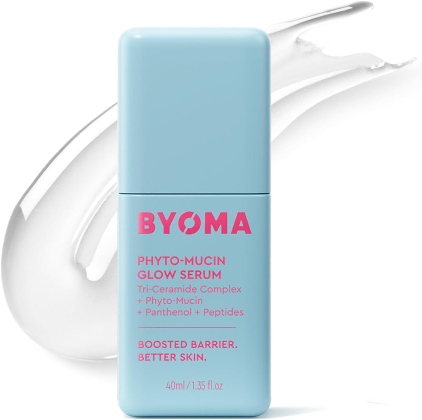 BYOMA Phyto-Mucin Glow Serum - Flawless Primer and Makeup Base - Strengthens Skin Barrier - 1.35 fl.oz | Mucin Face Serum, Glass Skin Effect, Plumps, Primes & Hydrates, Strengthens Skin Barrier, Flawless Primer and Makeup Base