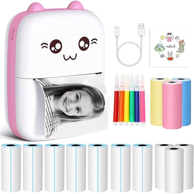 SKY-TOUCH Mini Thermal Printer,Bluetooth Labler Maker,Portable Sticker Printer