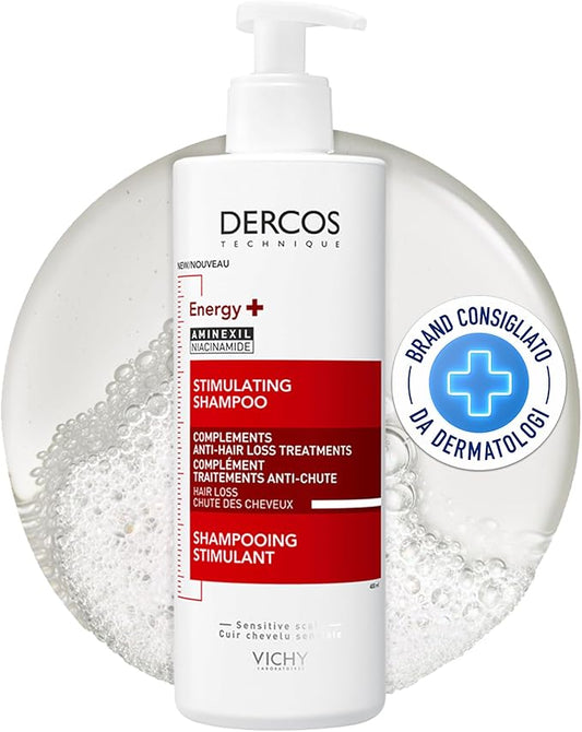 Vichy Dercos Energy + Stimulating and Anti Hair Loss Shampoo with Aminexil 400ml