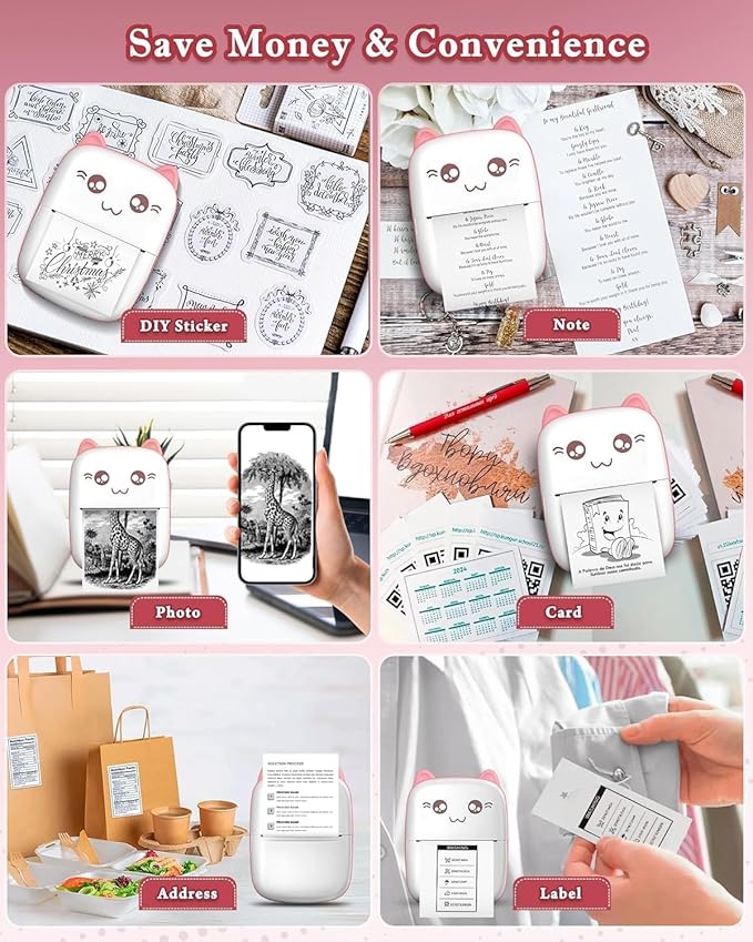 SKY-TOUCH Mini Thermal Printer,Bluetooth Labler Maker,Portable Sticker Printer