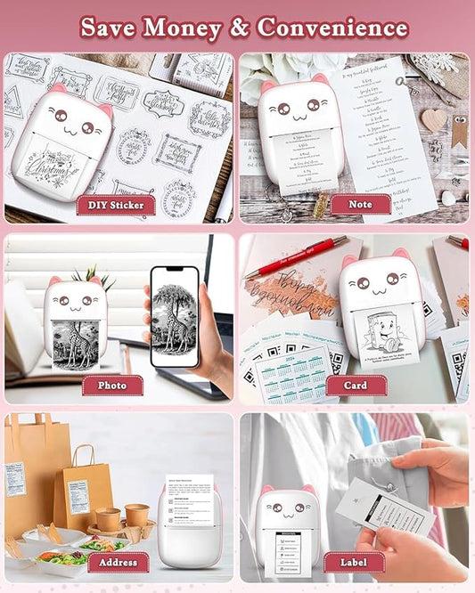 SKY-TOUCH Mini Thermal Printer,Bluetooth Labler Maker,Portable Sticker Printer